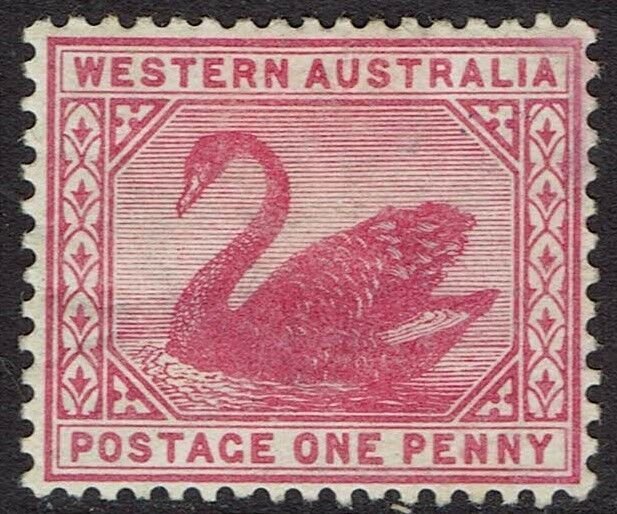 WESTERN AUSTRALIA 1885 SWAN 1D WATERMARK CROWN CA