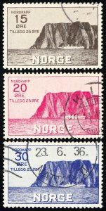 Norway Stamps # B1-3 Used VF Scott Value $165.00