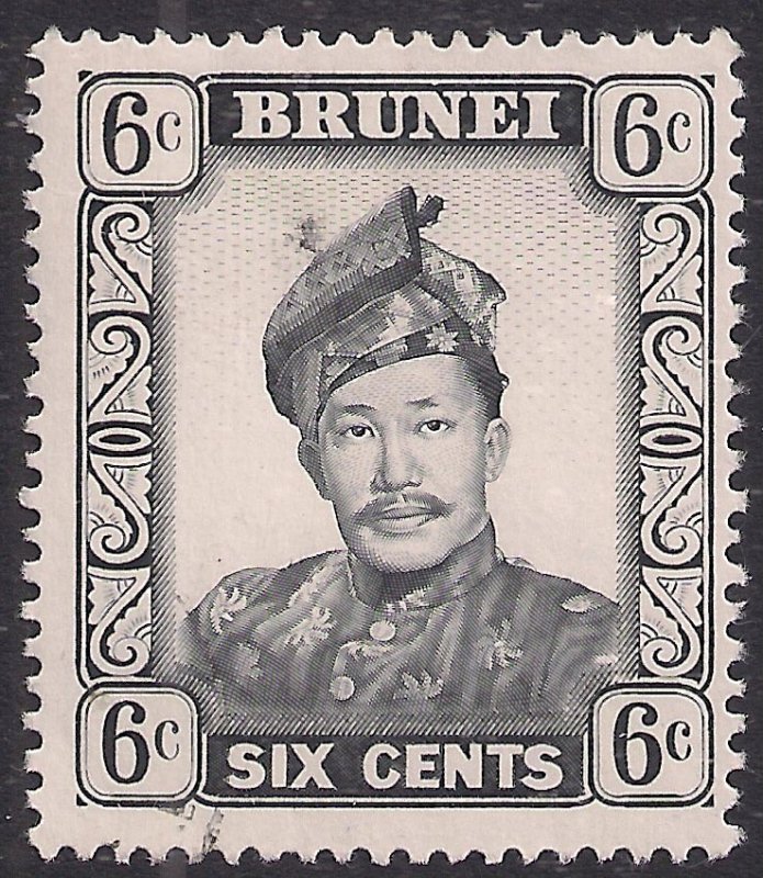 Brunei 1964 – 72 QE2 6ct Sultan Omar MNG SG 122b ( F641 )