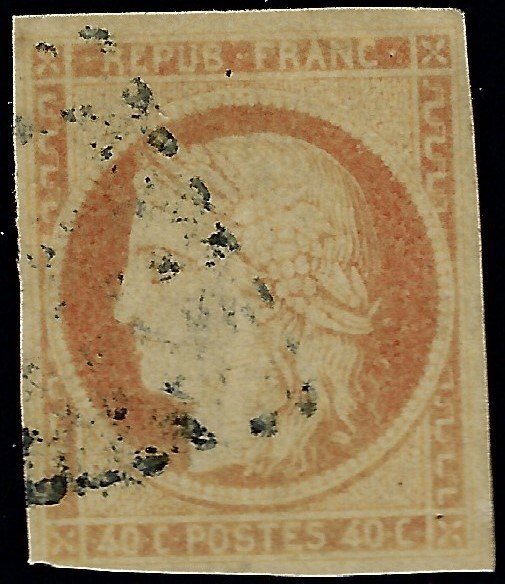 France Sc #7 Used F-VF SCV$450...French Stamps are Iconic!