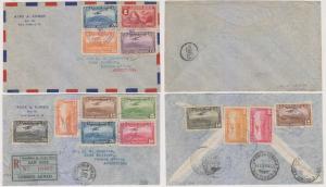 COSTA RICA 1934 Sc C15-C23 ++ ON AIR & R-AIR COVERS TO BUENOS AIRES, ARGENTINA 