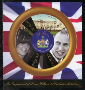 NEVIS  ENGAGEMENT OF PRINCE WILLIAM & KATE MIDDLETON  IMPERF SHEET I   MINT NH