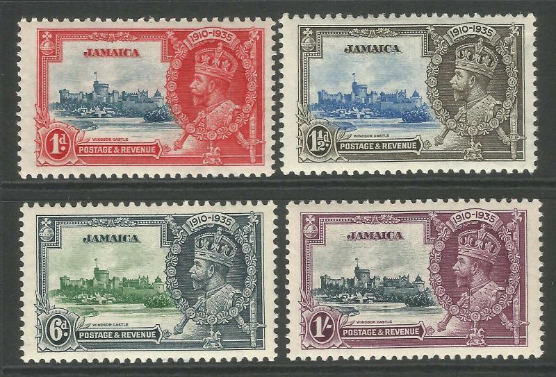 Jamaica 1935 KGV Silver Jubilee Set Of Stamps unmounted mint