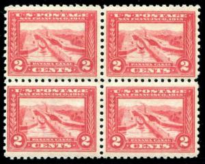 HERRICKSTAMP UNITED STATES Sc.# 402 2¢ Panama Canal Mint NH Block of Four