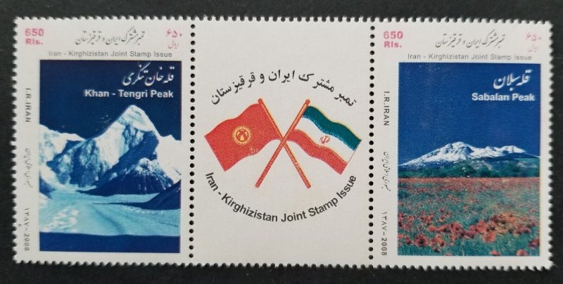 *FREE SHIP Iran Kyrgyzstan Joint Issue Mountain 2008 Flower (stamp) MNH *c scan