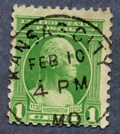 US Scott #705 1c Washington Sesquicentennial (1932) Used