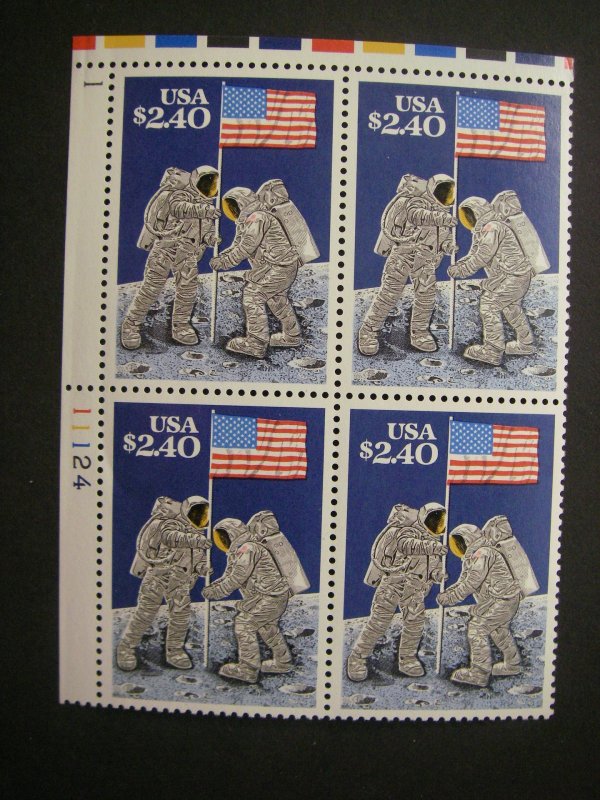 Scott 2419, $2.40 Moon Landing, PB4 #11124 1 UL, MNH Priority Mail Beauty