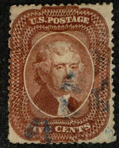 USA #28 VF, fainter blue cancel, nicely centered, Fresh! Retails $1050