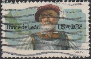 USA #2024 2001 20c Ponce de Leon Explorer USED-Fine-NH.