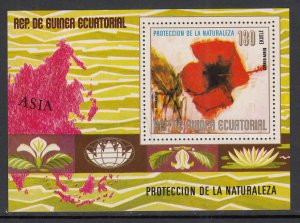 Equatorial Guinea Asain Flowers Souvenir Sheet MNH VF