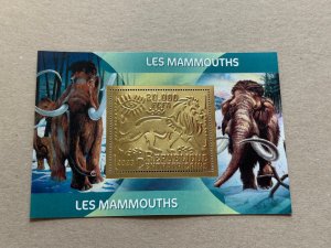 Fauns, Mammoths 2023 year 6 blocks Foil. Gold perforated  NEW MNH**