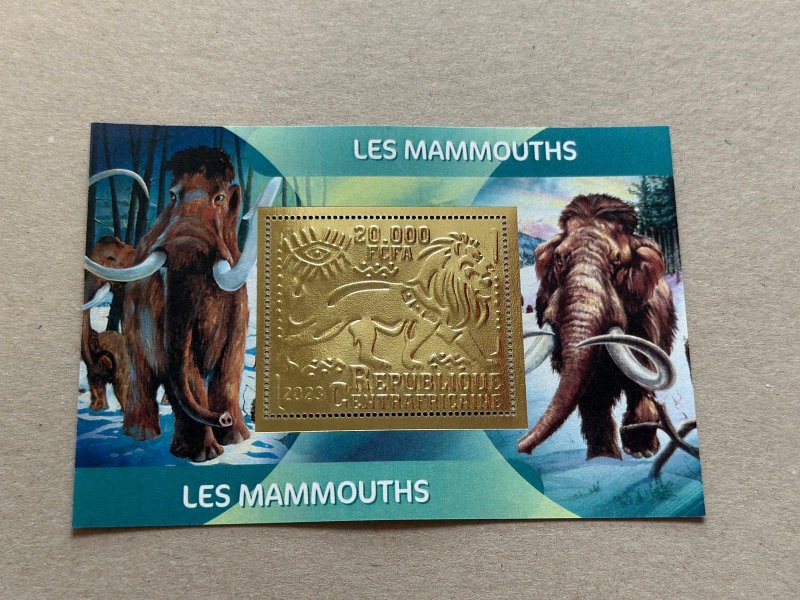 Fauns, Mammoths 2023 year 6 blocks Foil. Gold perforated  NEW MNH**