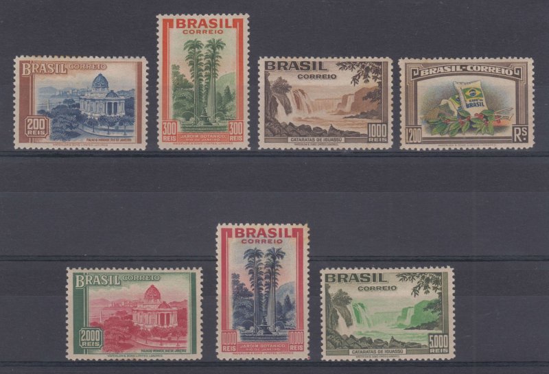 BRAZIL 1937-38 Sc 446-449, 452 & 455-456 Yvert 336-345 HINGED MINT €150.00