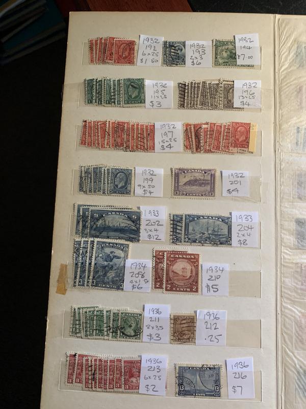 STAMP STATION PERTH: Canada Stockbook from 1870 to 1972 Used Cat. Value $1500+