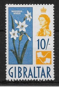 GIBRALTAR SG172 1960 10/= YELLOW & BLUE MNH