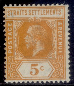 MALAYSIA - Straits Settlements GV SG225c, 5c orange, M MINT.