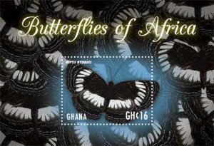 Ghana 2017 - Butterflies of Africa - Souvenir Stamp Sheet - Scott #2952 - MNH