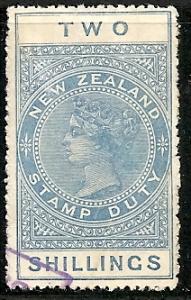 NEW ZEALAND AR 32 USED 1907 2sh Postal-Fiscal CV $12.