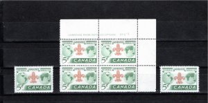 Canada 1955 MNH Sc 356 THREE VARIETIES