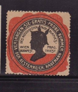 Austrian Advertising Stamp -The Austrian Merchant- Most Useful Technical Journal