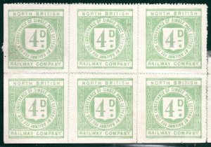 GB Scotland RAILWAY KGV Letter Stamp 4d NORTH BRITISH (1920) BLOCK{6} Mint ZR107