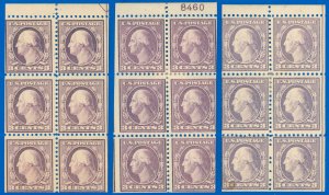 US SCOTT Lot/3 Booklet Panes/6, #501b & #502b, Hinged, Stain, SCV $195! (SK)