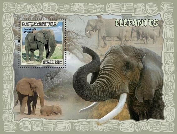 Mozambique 2007 MNH - Elephants. Sc 1786, YT 162, Mi 3063/BL228