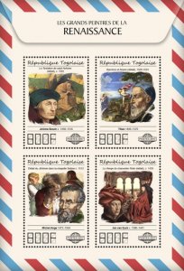 TOGO - 2017 - Great Painters of Renaissance - Perf 4v Sheet -Mint Never Hinged