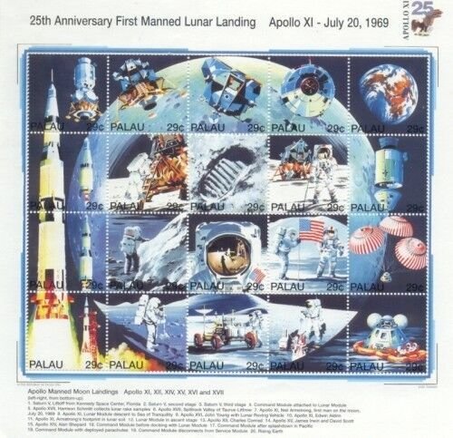 Palau - 1994 - Apollo Space - Sheet of 20 Stamps - Scott #337 - MNH