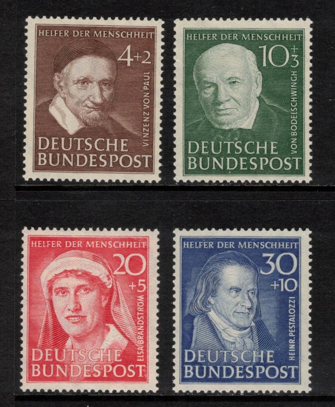 GERMANY 1951 Welfare; Scott B320-23, Michel 143-46' MNH