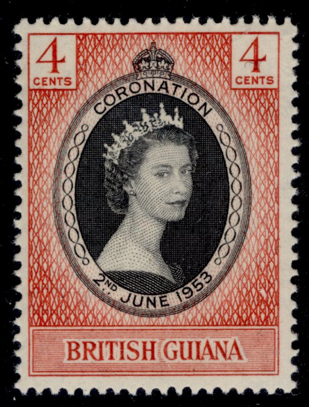 BRITISH GUIANA QEII SG330, 4c 1953 CORONATION, NH MINT.