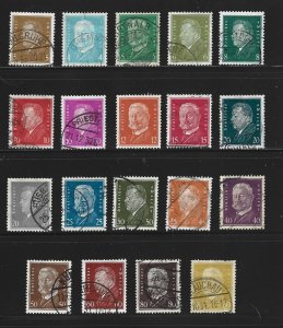 Germany Sc# 366-384 Presidents Ebert and Hindenburg Complete Set Used L3