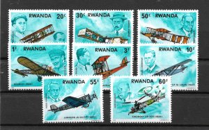 Rwanda MNH 885-92 History Of Aviation Airplanes SCV 4.75