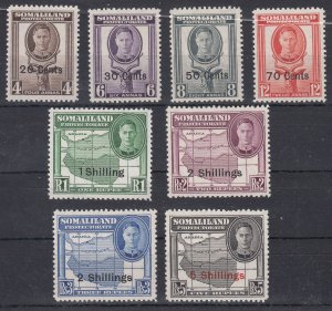 1951 SOMALILAND KGVI 8 VALUES (SG#128-135) MNH VF