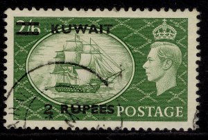 KUWAIT GVI SG90, 2r on 2s 6d yellow-green, FINE USED. Cat £10.