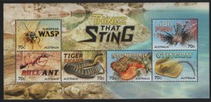 Australia 2014 MNH Sc 4182a 70c Things That Sting Sheet