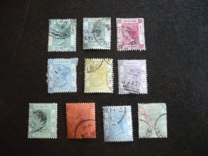 Stamps - Hong Kong - Scott# 37-45,47 - Used Part Set of 10 Stamps