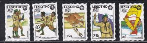 Lesotho # 593-597, Scout Jamboree in Australia, Mint NH, 1/2 Cat.