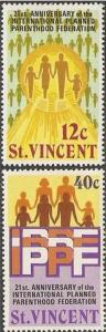 1973 St. Vincent Scott 356-357 Panned Parenthood MNH 