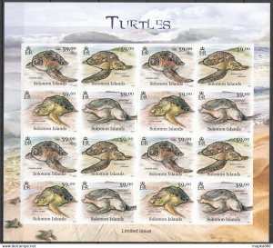 Imperf 2012 Solomon Islands Turtles Fauna Unique Sh(4Set) #1476-79 ** Ls0930