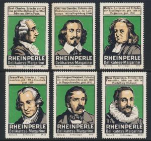  RHEINPERLE DELIKATESS MARGARINE  SERIES 2 (#7-12) GERMAN POSTER STAMPS