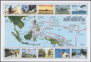 PALAU Sc # 325a-j MNH  SHEET of 10 DIFF PACIFIC THEATER of WAR