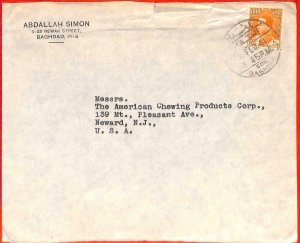 aa0271  - IRAQ  - POSTAL HISTORY -  COVER to  the USA  1941