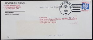 U.S. Used #O145 29c Official on Department of Navy Cover. USS Oldendorf Cancel.