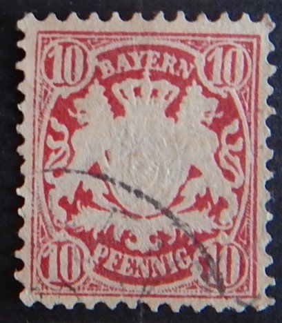 Germany, Bavaria, Bayern, 1876-1878, SC #41A5, VC $190 (2174-Т)