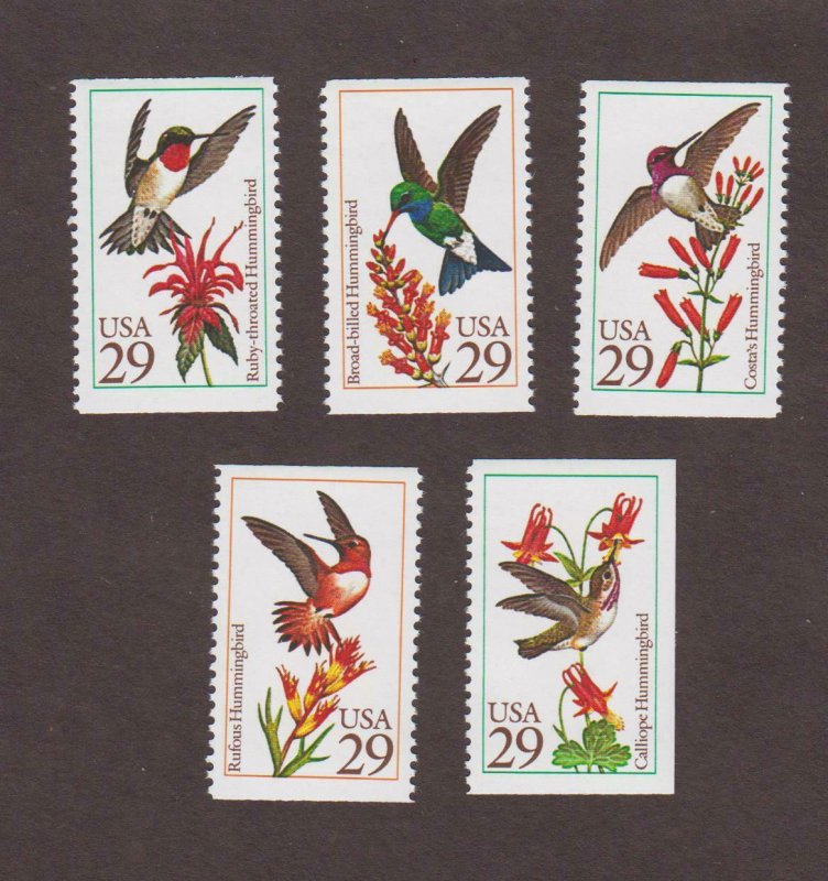 US,2642-46,HUMMINGBIRDS,1990'S COLLECTION,MINT NH VF