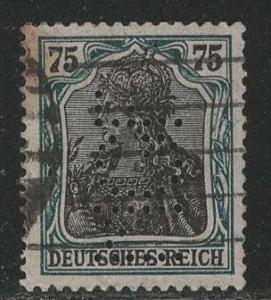 Germany Reich Scott # 90, used, perfin MGF, Mi#104a