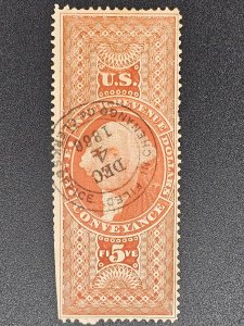 R89c 1866 date stamp cancel fine example of this issue