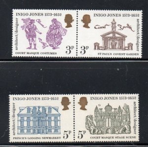 Great Britain  Sc  701-704  1973 Inigo Jones  stamp set mint NH