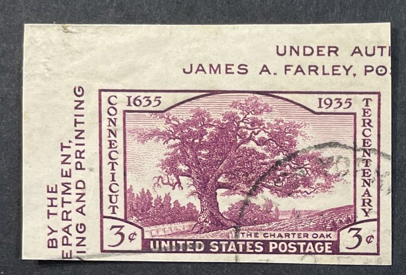 US #778a Used - 3c Connecticut Charter Oak 1936 [B10.6.2]